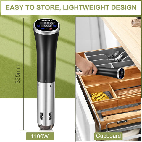 Wancle Sous Vide Precision Cooker 1100W IPX7 Waterproof Immersion Circulator – Black