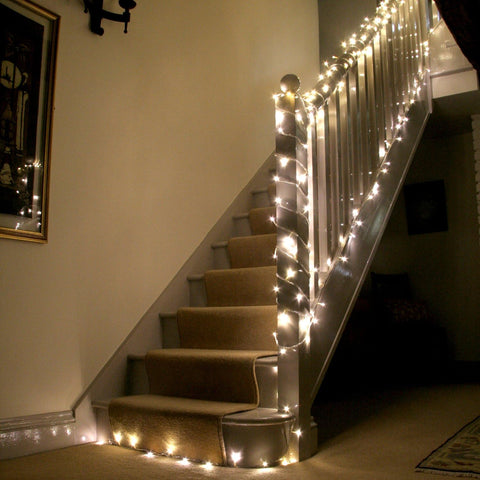 Lights4fun 8m String Lights 100 LED Warm White Fairy Lights with Clear Cable, Remote Control & Timer – Indoor Plug-In Lighting for Bedroom, Wedding, Party & Home Décor