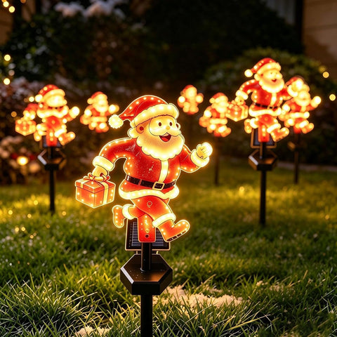 Santa Solar Garden Light, Outdoor Christmas Ground LED Lamp, 19.69 Inch