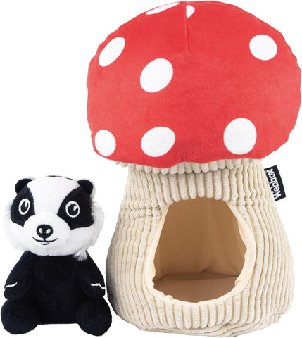 Webbox Basil the Badger & Mushroom House Dog Toy