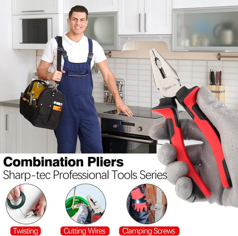 Sharp-tec Combination Pliers 160mm – Wire Cutting & Crimping Tool