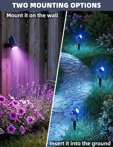 6Pack LED Garden Spike Lights Mains Powered, 24V RGB + Warm White