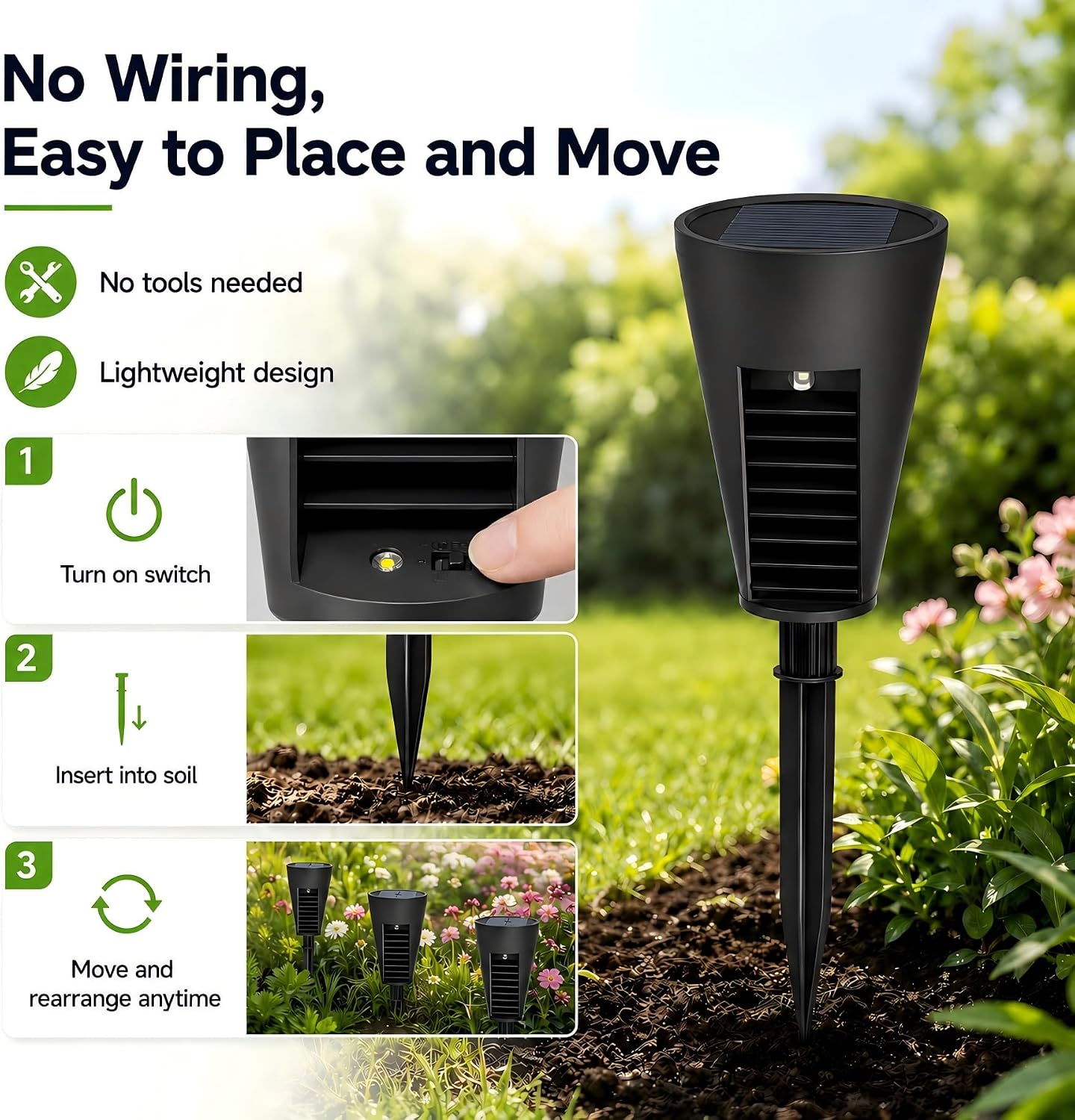 Solar Pathway Lights Outdoor 4 Pack, Mini Louvered Stake Lights