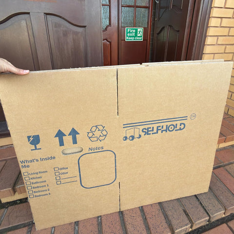 5 Double Wall Cardboard Moving House Boxes Large 58cm x 42cm x 35cm (23" x 17" x 14") Removal Packing Boxes For Moving House With Printed Room Checklist & Carry Handles | Made in Britain