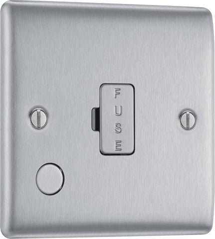 BG Electrical Brushed Steel Unswitched Fused Spur 13A
