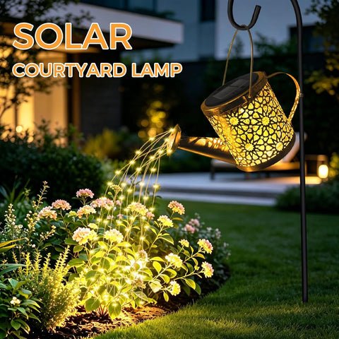 CNMTCCO Solar Watering Can Lights Outdoor Garden, Waterproof LED Fairy String Lights, Hanging Metal Lantern Ornaments for Yard Lawn Pathway Patio Decor, Birthday Gifts for Women Mom