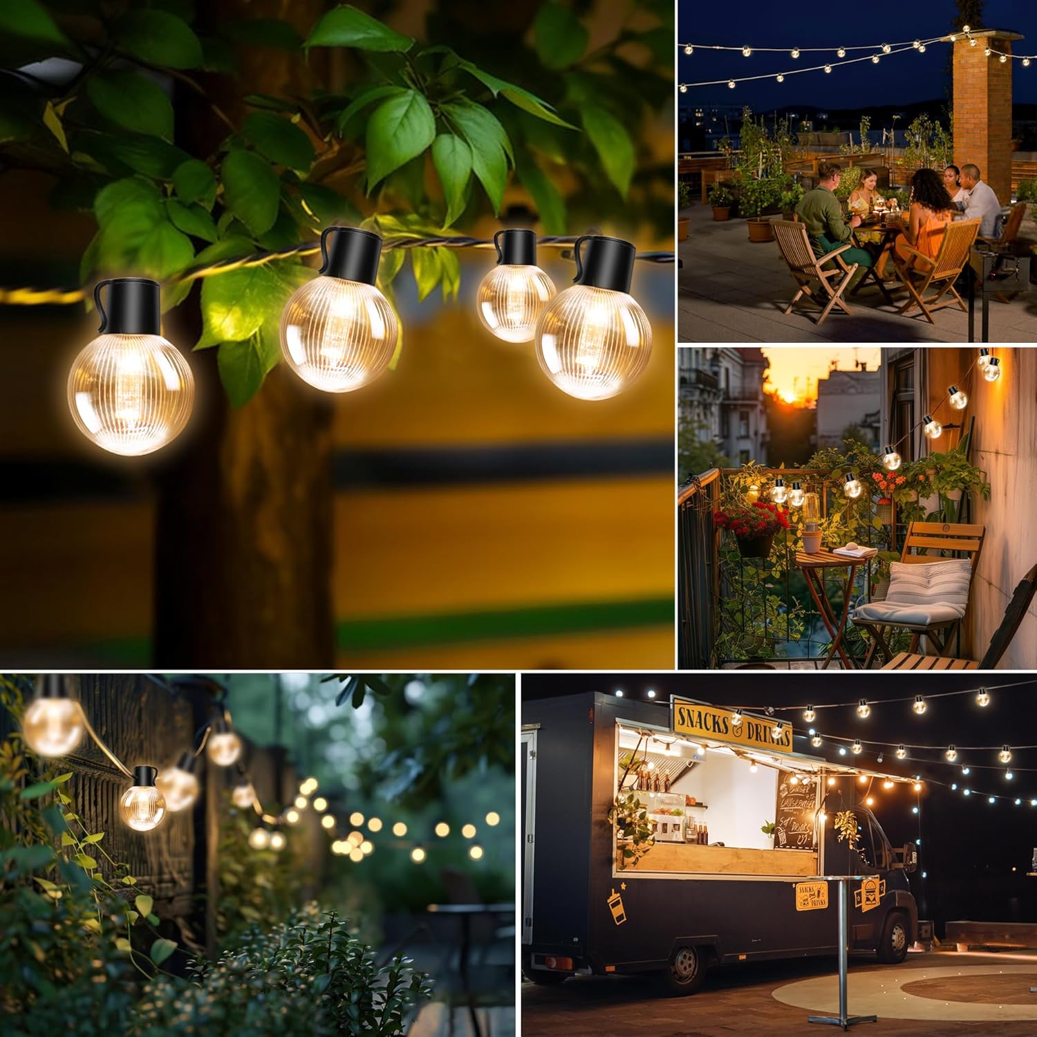 Festoon Lights Outdoor Battery Powered: 9m 30ft Waterproof Battery Fairy Lights 12pcs A60 Large LED String Bulb Light with Remote Control Decorative Lighting for Garden, Patio, Christmas
