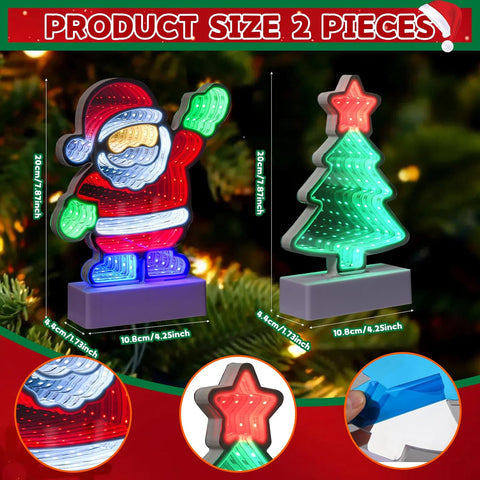 Johiux Colourful LED Infinity Lights Mini Christmas Tree Decoration