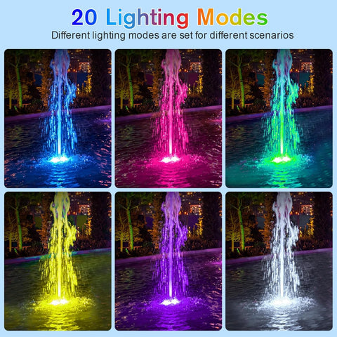 POPOSOAP RGB Underwater Pond Lights 4-in-1 with Timer & Remote – IP68 Waterproof Submersible LED Pond Lights for Gardens, Ponds & Water Features