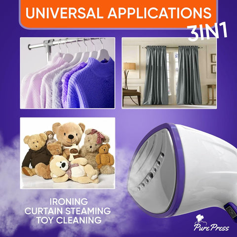 Clothes Steamer - Powerful 1500W Clothes Steamer Handheld - Clothes Steamer For Home - Upgraded 350ML Water Tank - Travel Steamer For Clothes - 25s Heat Up - Wrinkle Remover