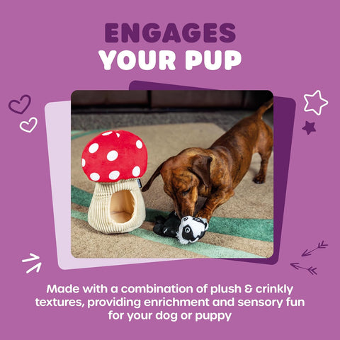 Webbox Basil the Badger & Mushroom House Dog Toy