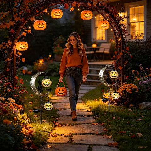 Solar Halloween Lights Waterproof Stake Lights Holiday Walkway Lighting