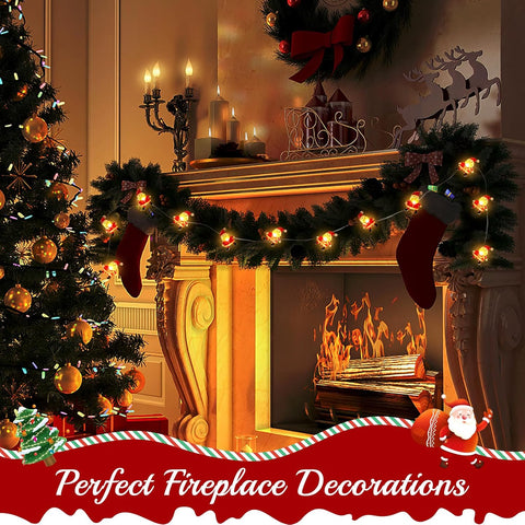 3M 30 LED Santa Claus Christmas String Lights | Battery Operated Fairy Lights for Indoor & Outdoor Home, Bedroom & Party Decorations