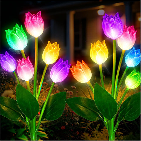 Solar Lily of The Valley Garden Lights, Colour Changing (2 Pack)