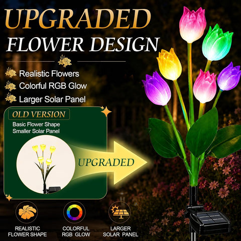 Solar Lily of The Valley Garden Lights, Colour Changing (2 Pack)