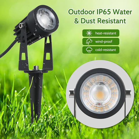 Tomshine Garden Spotlights Mains Powered,12V 6.56FT RGBW Garden Spike Lights Ip65 Waterproof Outdoor Decorative for Pathway Patio Yard