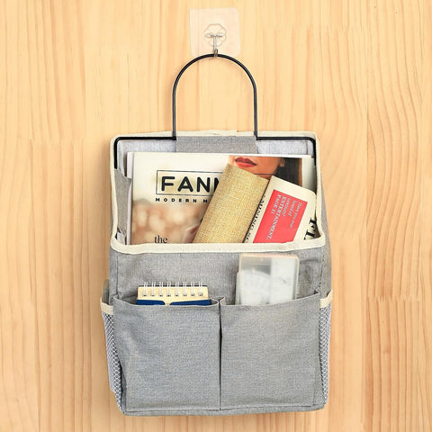 Zxglxinyao 2-Piece Wall Hanging Storage Bags, Black – Waterproof Canvas Pocket Organisers for Cosmetics, Books & Everyday Essentials