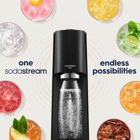 SodaStream Terra Sparkling Water Maker – Black – Quick Connect CO2 System – 60L