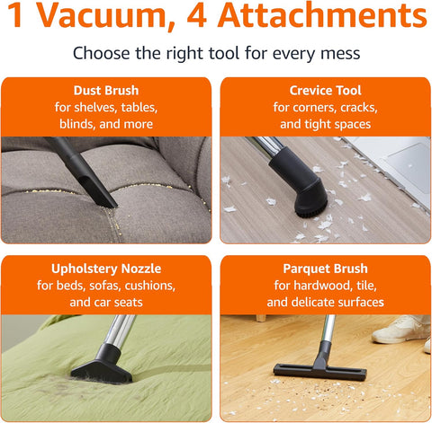 Amazon Basics 850W Bagless Cylinder Vacuum Cleaner – Lightweight 1.3L Compact Design with HEPA Filter & Multi-Surface Nozzle, Grey