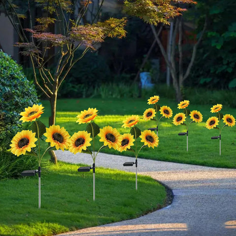 Solar Sunflowers Waterproof Pathway Lighting
