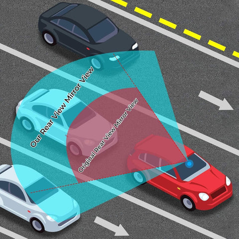 JoyTutus 11.81 Inch Convex Rear View Mirror for Car SUV Trucks - Clear