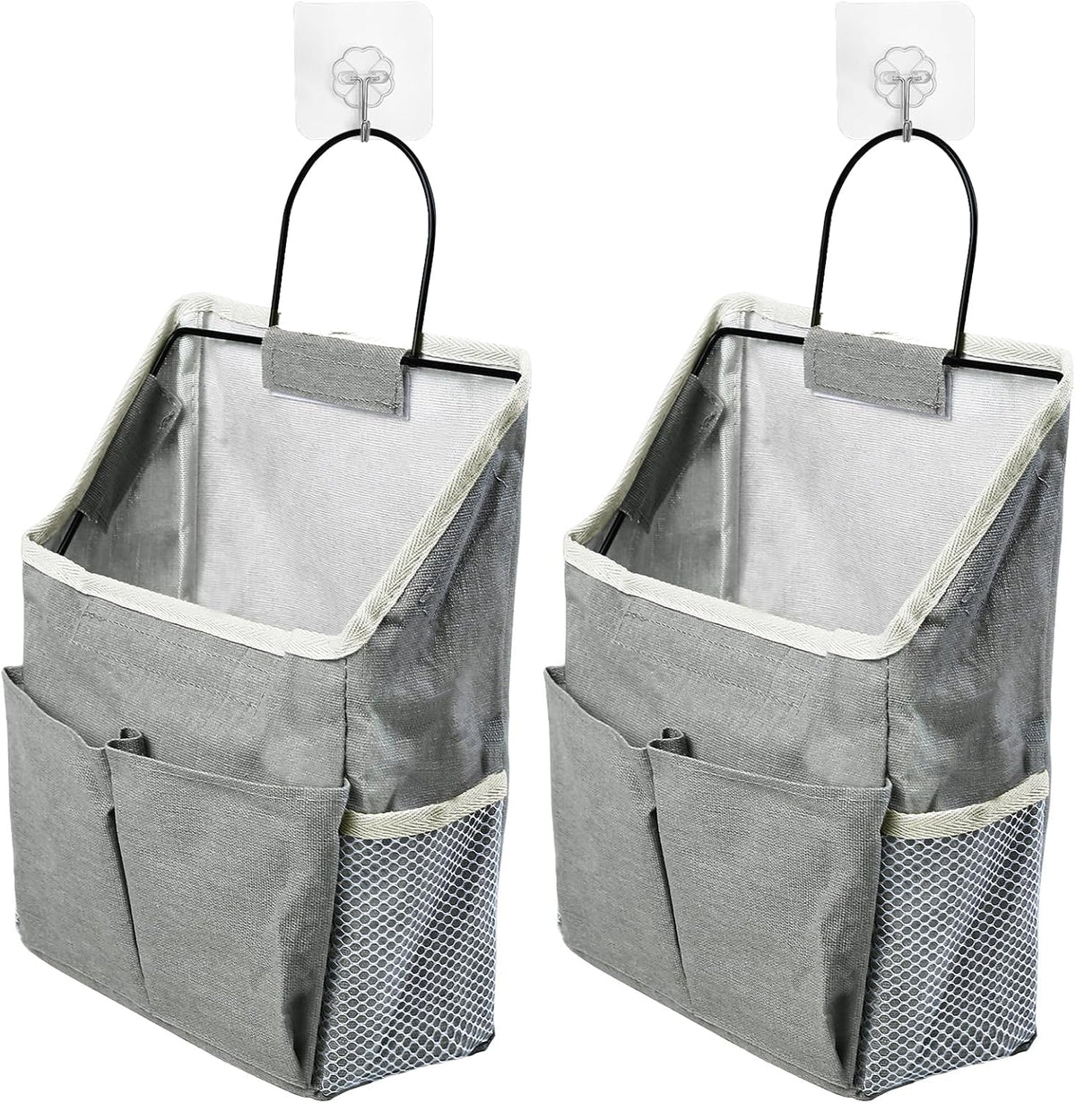 Zxglxinyao 2-Piece Wall Hanging Storage Bags, Black – Waterproof Canvas Pocket Organisers for Cosmetics, Books & Everyday Essentials