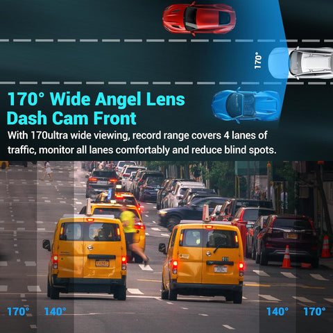 1080P WiFi Dash Cam for Cars, 3" IPS Screen Dash Camera with APP Control, Night Vision, 170° Wide Angle, G-Sensor, Loop Recording, Motion Detection, Parking Mode, Includes 32GB Card