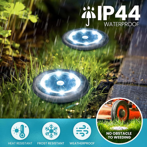 Solpex 10 Pack Mini Solar Ground Lights, Solar Lights Outdoor Garden, Waterproof Garden Light, Powered Landscape Lighting for Patio Yard Driveway Walkway(Cold White)