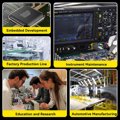 RIGOL DHO804 Portable Digital Oscilloscope, 70MHz Bandwidth, 4 Analogue Channels, 12bit Vertical Resolution, Low Noise Floor, Mobile Power Supply Supportable