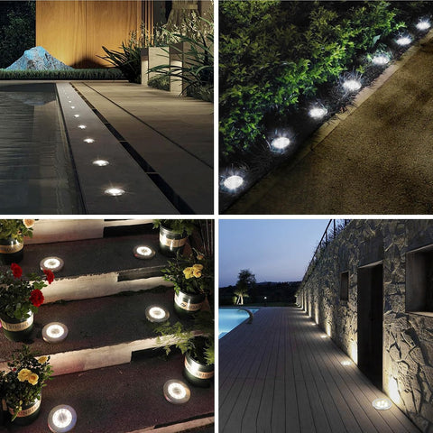 SCNNC Solar Pathway Lights Cool White, Pack of 8