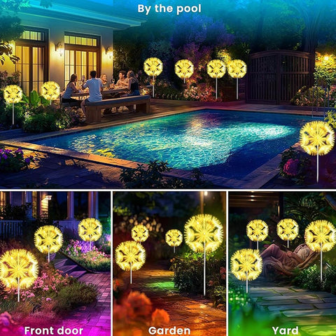 Solar Garden Lights - Festive Outdoor Pathway Lamps - Ground Stake Yard Dec