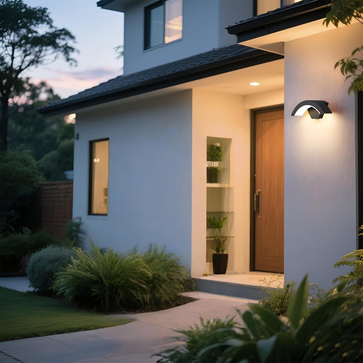 Outdoor Wall Light, 12W LED Wall Lamp Warm White 3000K Exterior Light IP65 Waterproof Outdoor/Indoor Modern Wall Lighting for Porch, Garden, Balcony
