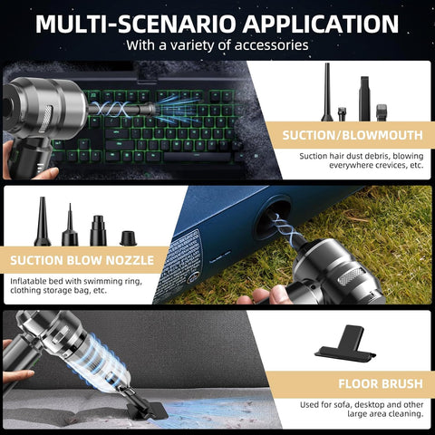 Handheld Vacuum Cleaner 22000Pa Brushless 4-in-1 Cordless (Dark Grey)