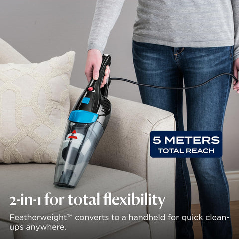 BISSELL Featherweight 2-in-1 Bagless Vacuum Cleaner Titanium & Blue