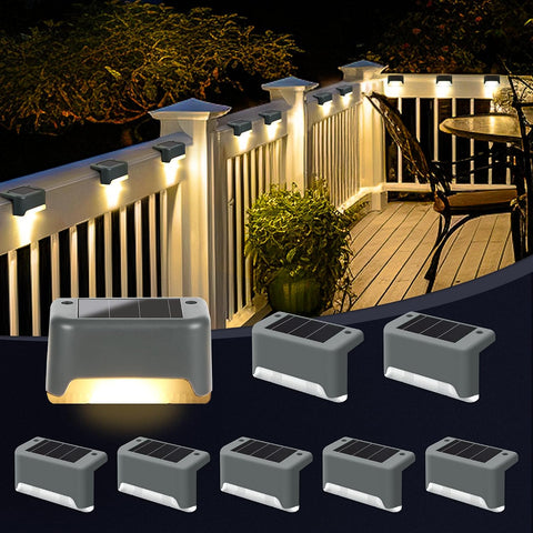 YiLaie Solar Decking Lights, Solar Step Ground Light IP68 Waterproof 4 Pack