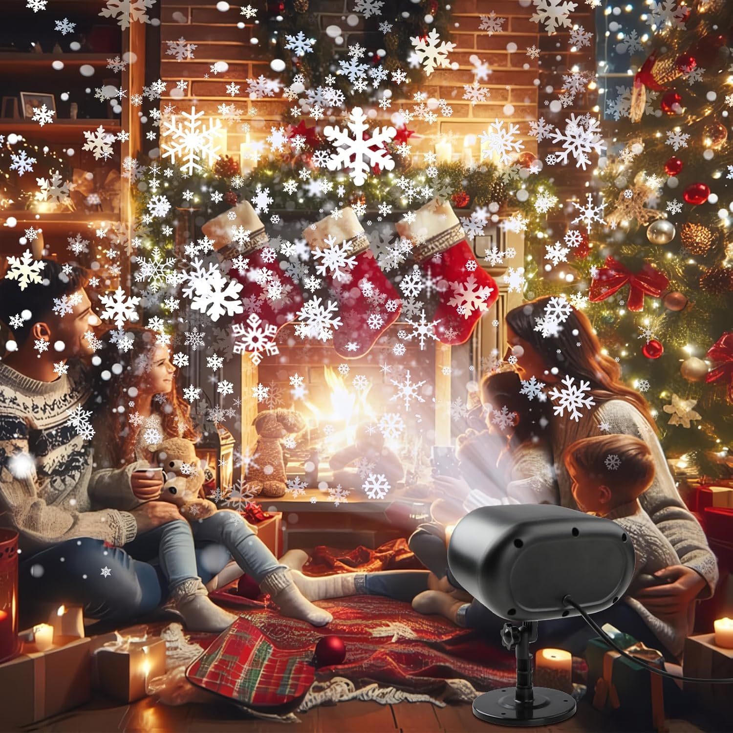 Christmas Snowflake Projector Lights Outdoor,Double Head Snowfall Led Lights Waterproof,Landscape Decorative Lighting Projection Lamp For Xmas Holiday Wedding Indoor Garden Patio