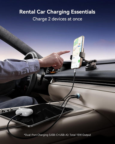 INIU 60W Fast Car Charger Combo with 100W USB-C Cable - Black