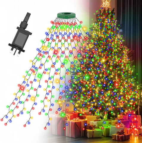 Gcstnn 400 LED Christmas Tree Lights – 2m x 16 Hanging Strings, Multicolour Mains Powered Fairy Lights with 8 Modes, Timer & Memory – Give Your Christmas Tree Its Own Little Winter Wonderland