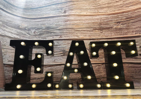 E Style Black LED Marquee Letter Light, Battery Powered Decorative Night Lamp for Home, Party, Wedding and Event Decor