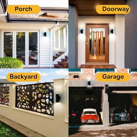 Outdoor Wall Light Up & Down Black LED Waterproof GU10 Bulbs