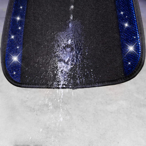 Bling Diamond Car Floor Mats with Anti-Slip PVC Heel Pad