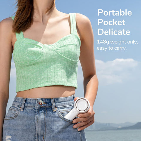 Mini Portable Handheld Fan – Bladeless, 5 Speeds, USB Rechargeable