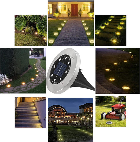 Joomer Solar Lights Outdoor Garden 12 Pack Solar Ground Lights Warm White