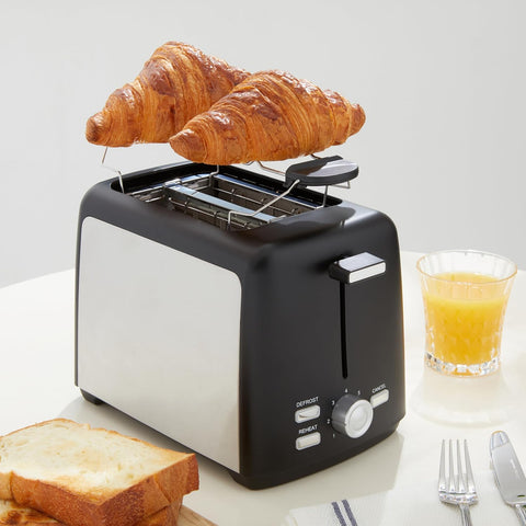 Amazon Basics 2 Slice Toaster 800W Black with 7 Shade Settings