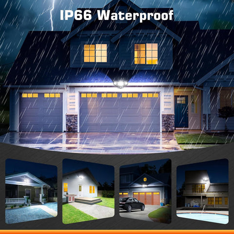 42W Motion Sensor Security Light Outdoor 3600LM PIR Floodlight with Remote IP66 Waterproof