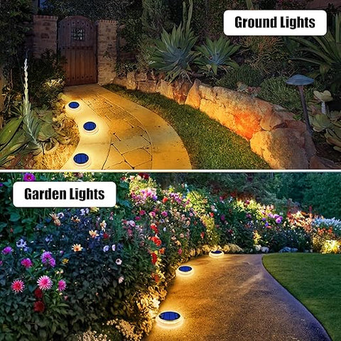 4 pack Solar Garden Lights - 2700K Warm White LED Outdoor Lighting