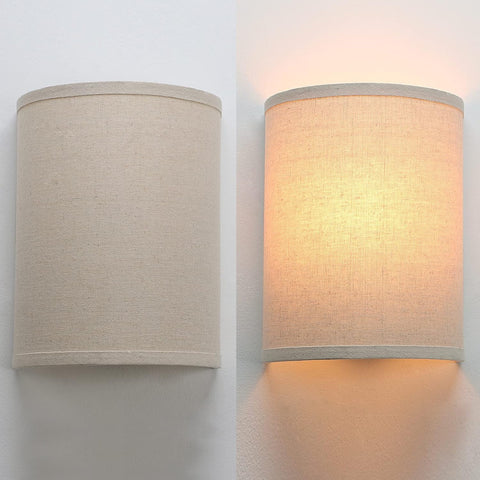 Industrial Linen Fabric Wall Sconce Vintage Night Light Lamp