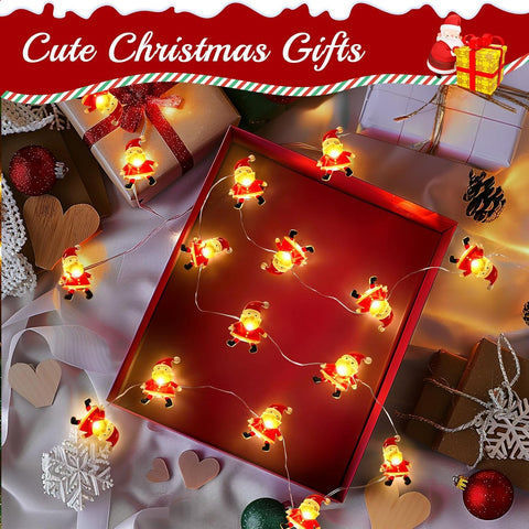 3M 30 LED Santa Claus Christmas String Lights | Battery Operated Fairy Lights for Indoor & Outdoor Home, Bedroom & Party Decorations