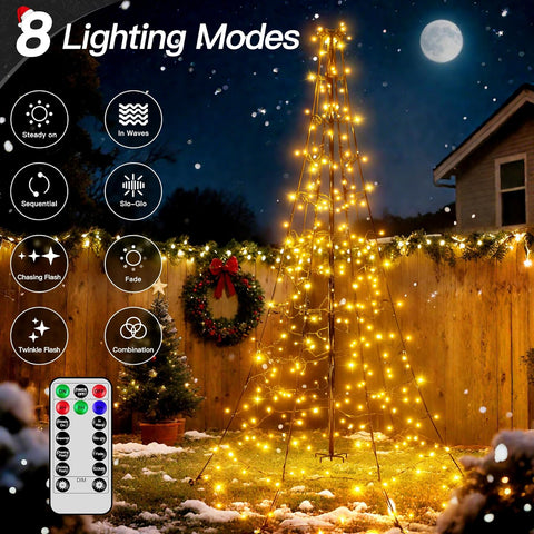 202 LED Outdoor Christmas Tree Lights – Warm White, 1.8m