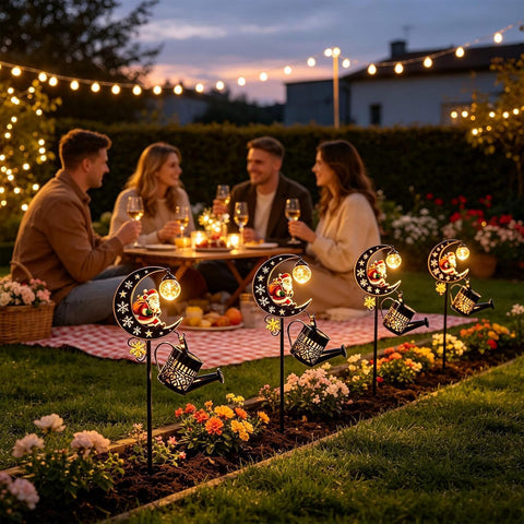 Solar Christmas Lights Warm Glow Waterproof Festive Garden Decor